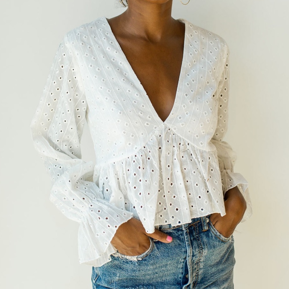 Altar'd State White Eyelet Blouse
